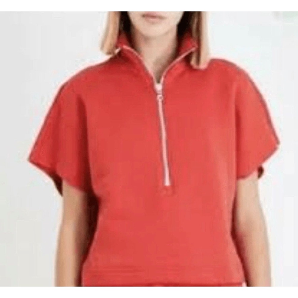 The Chunky Zip Pullover Cropped Sweatshirt by the brand Good American sz 5/2XL